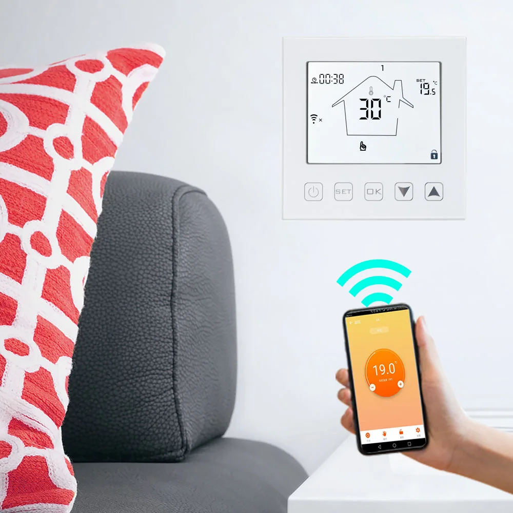 Koop Wifi Thermostaat 16A Smart Touch Temperatuurregelaar Elektrische Vloerverwarming Thermostaat Tuya App Afstandsbediening