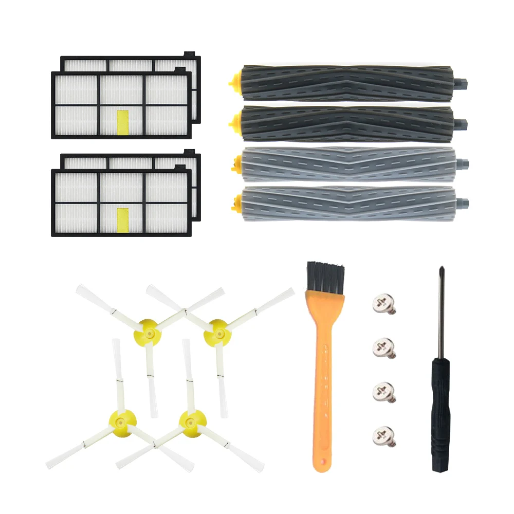 Main Brushes and Filters For IRobot Roomba Parts Kit Series 800 860 865 866 870 871 880 885 886 890 900 960 966 980 2 sets tangle free debris extractor roller brush replacement parts for irobot roomba 800 900 series 801 805 860 870 877 880 890