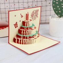 Открытка с днем рождения поздравительные подарочные открытки пустая бумага 3D ручной работы всплывающие лазерная резка винтажные приглашения на заказ с конвертом