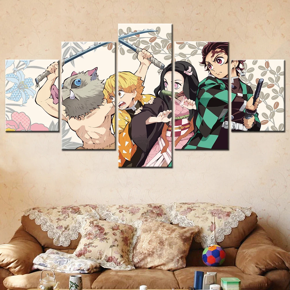 Japan Anime Figure Poster Slayer Picture Canvas Paintings for Interior Kids Wall Art Room Decoration Teenager Home Decor | Дом и сад