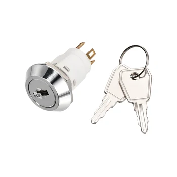 

uxcell 16mm 2 Positions Key Locking Push Button Switch With 2 Keys NO NC S1605 1pcs