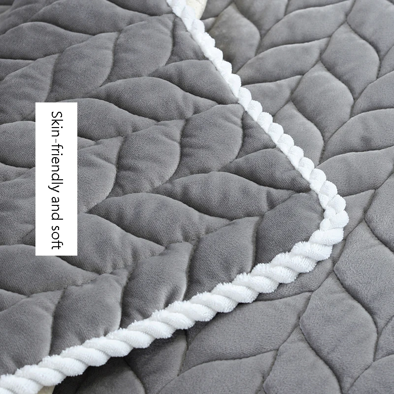 Thick plush edging sofa cover solid color non-slip filling cushion backrest towel furniture protection cover for living room 6