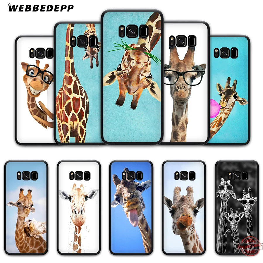 WEBBEDEPP носить очки Жираф мягкий чехол для Samsung J4 J6 Prime Plus J8 2018 J7 Dou A20E A70S A51 A71 A81 A91 |