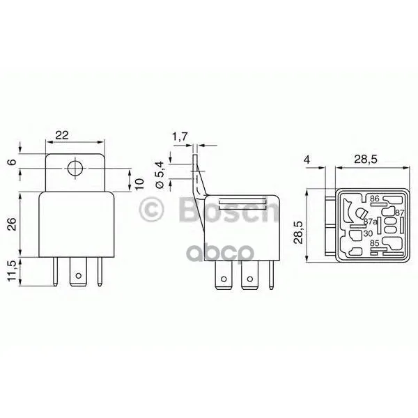 Реле Мини-Реле 12в 30а/20а Bosch арт. 0332209159