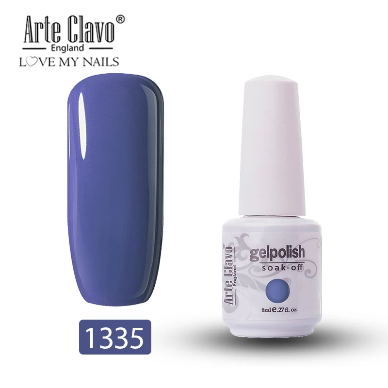 Arte Clavo 8 мл Гель-лак для ногтей верхний слой и Базовое покрытие Гель-лак для ногтей Светодиодный УФ-лак 85 цветов Гель-лак для ногтей - Цвет: 1335