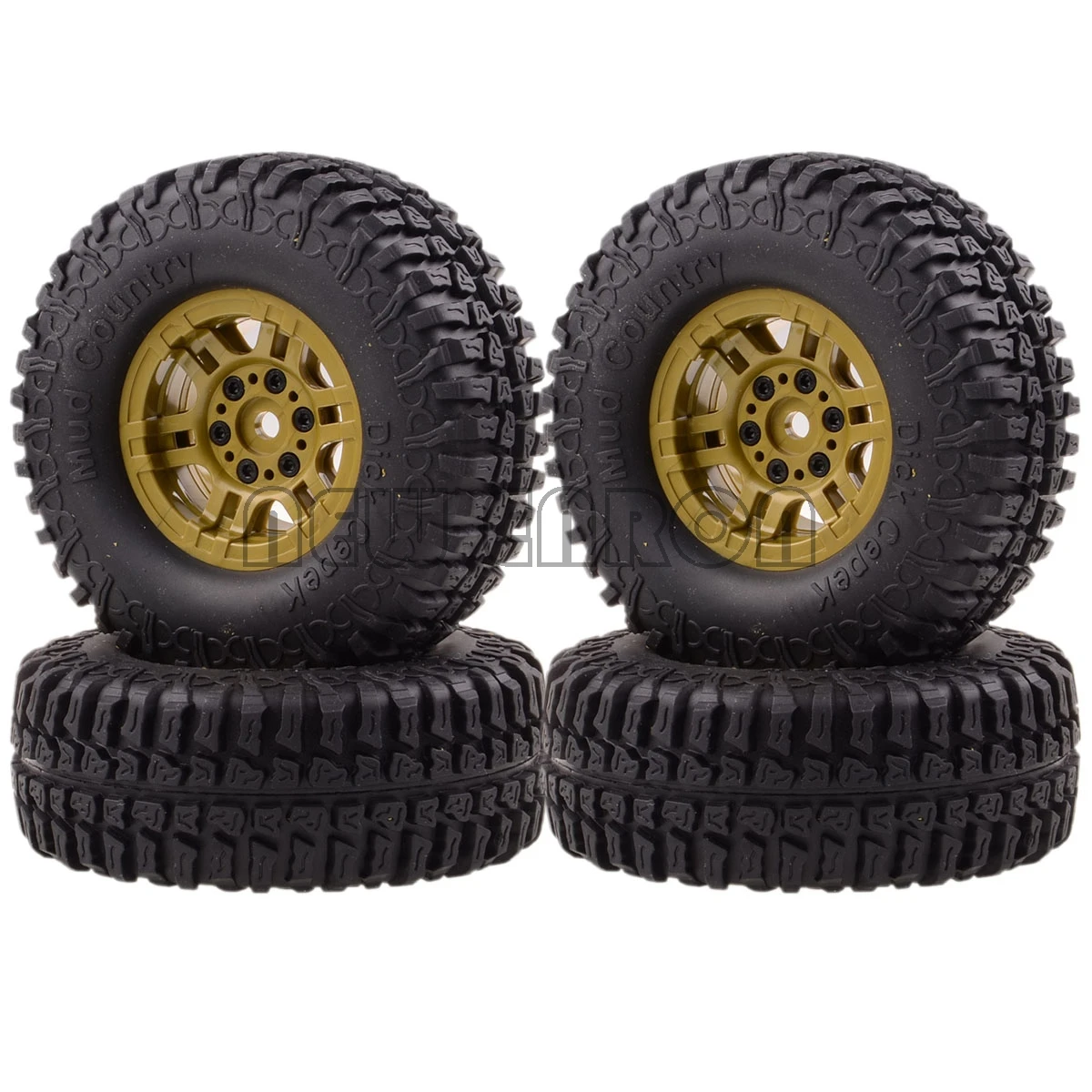 NEW ENRON 4P 1.9"Beadlock Wheels Rims 100MM Dick Cepek Mud Country Tires Tyre For 1:10 Rock Crawler Tamiya CC01 MST jimny - Цвет: Brown