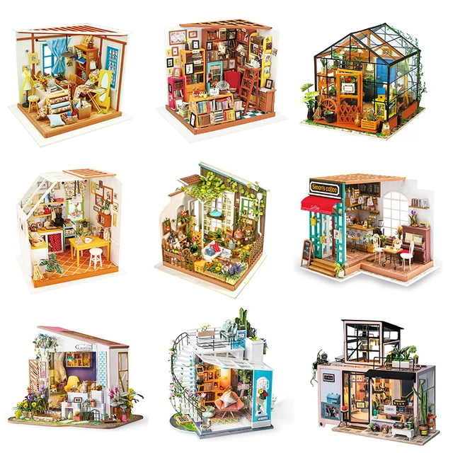 Robotime DIY Wooden Miniature Dollhouse 1:24 Handmade Doll House Model Building Kits Toys For Children Adult Drop Shipping 1