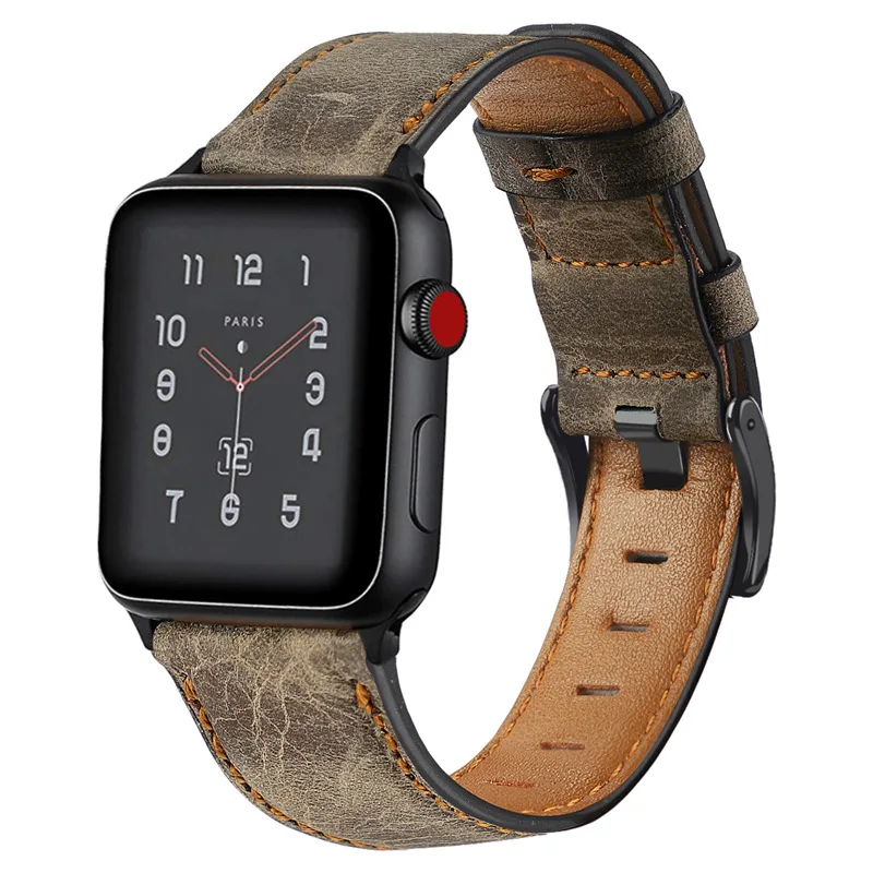 Ремешок в стиле ретро для Apple Watch, кожаный ремешок 38 мм, 44 мм, 40 мм, 42 мм, сменные ремешки из натуральной кожи для Iwatch, ремешки 83011