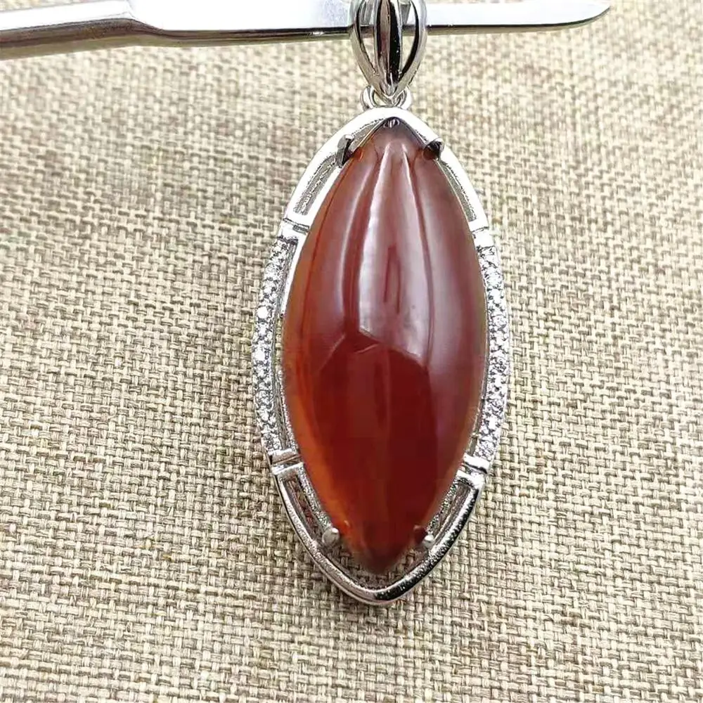 

33x16mm Natural Orange Red Garnet Gemstone Women Men Pendant Best Gift Crystal Healing Fashion Reiki Stone AAAAA