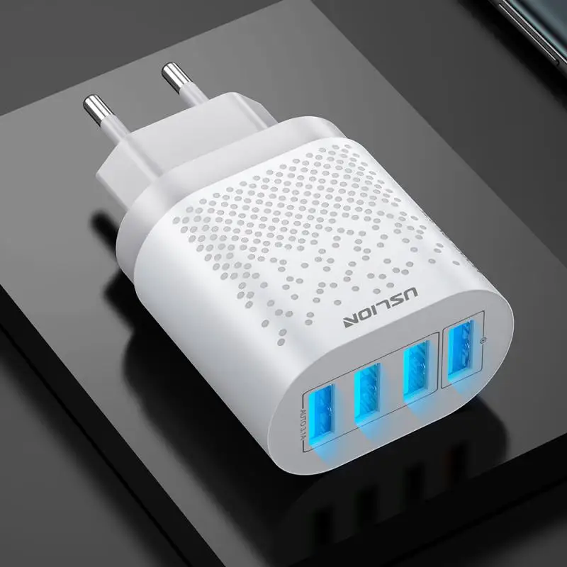 EU/US Plug Fast Charging Adapter Phone Charger Quick Charge Adapter 4 USB Ports Hub QC3.0 Mobile Phone Wall Charger