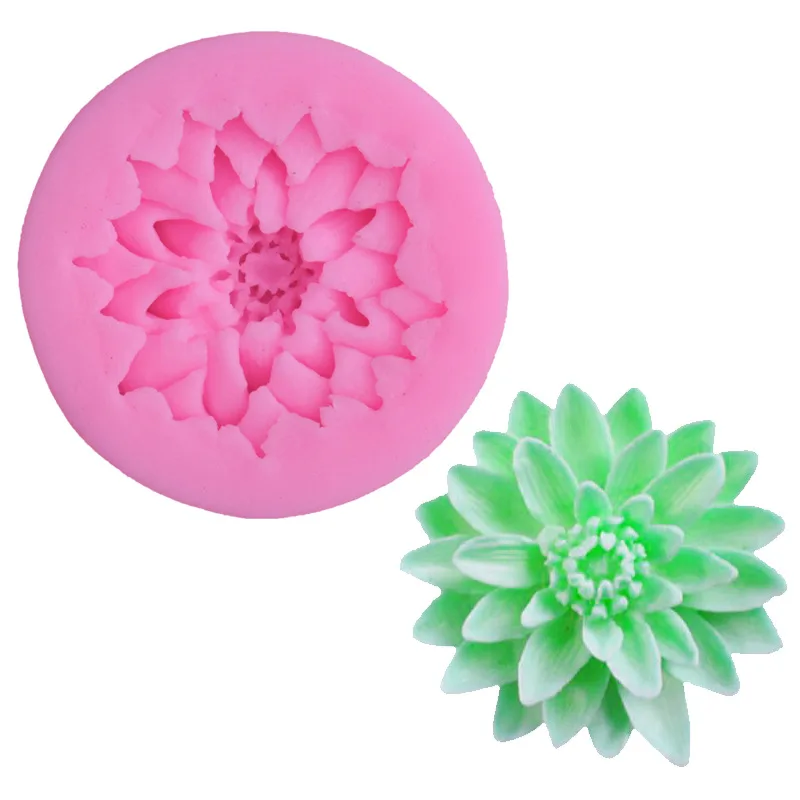 

3D Lotus Chrysanthemum Flowers Wedding Cake Decorating Tools DIY Baking Fondant Silicone Mold Candle Soap Chocolate Mould
