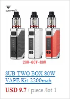 TXW80W Vape комплект 20W-60W-80W коробка мод с 1600 мАч встроенный аккумулятор 2,5 мл ручка дыма кальян электронная сигарета Vappr комплект