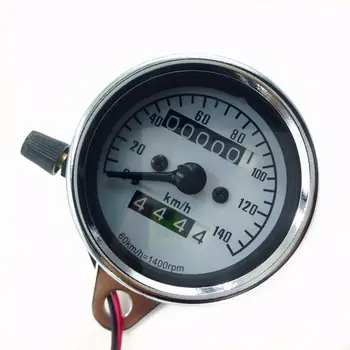 

Chrome Retro Motorcycle Odometer Speedometer Gauge CB Cafe Racer Old School GN