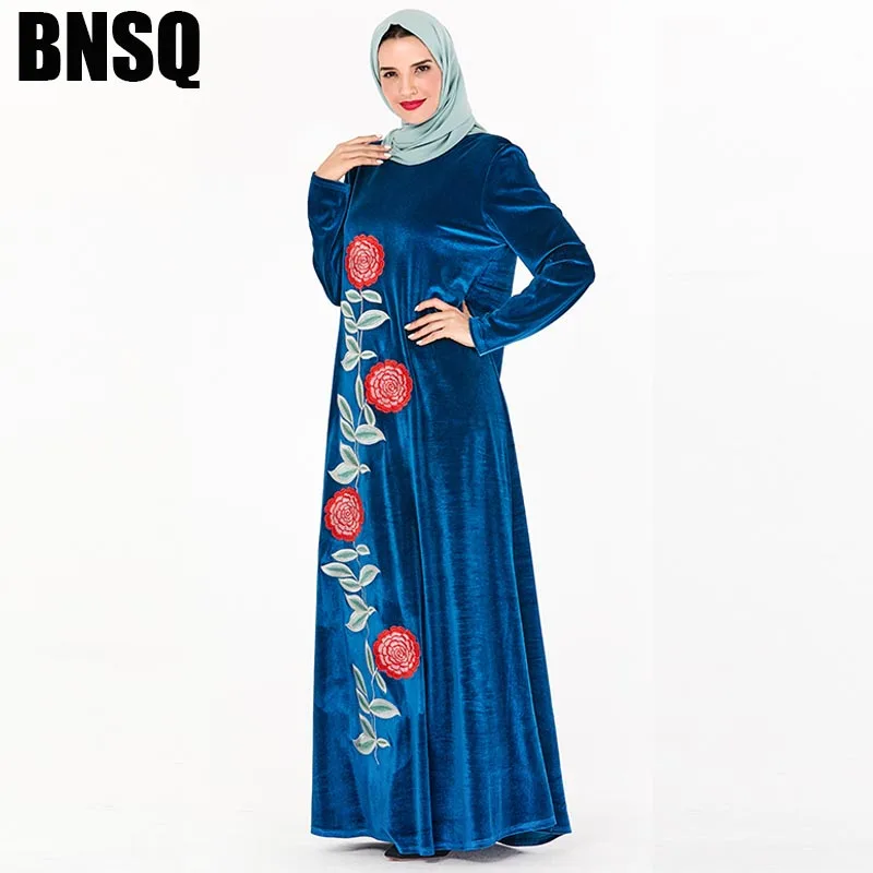 BNSQ арабское золото бархат вышитые abaya индийская одежда для женщин Punjabi Kurta вечерние макси с длинным рукавом пакистанские платья Caft