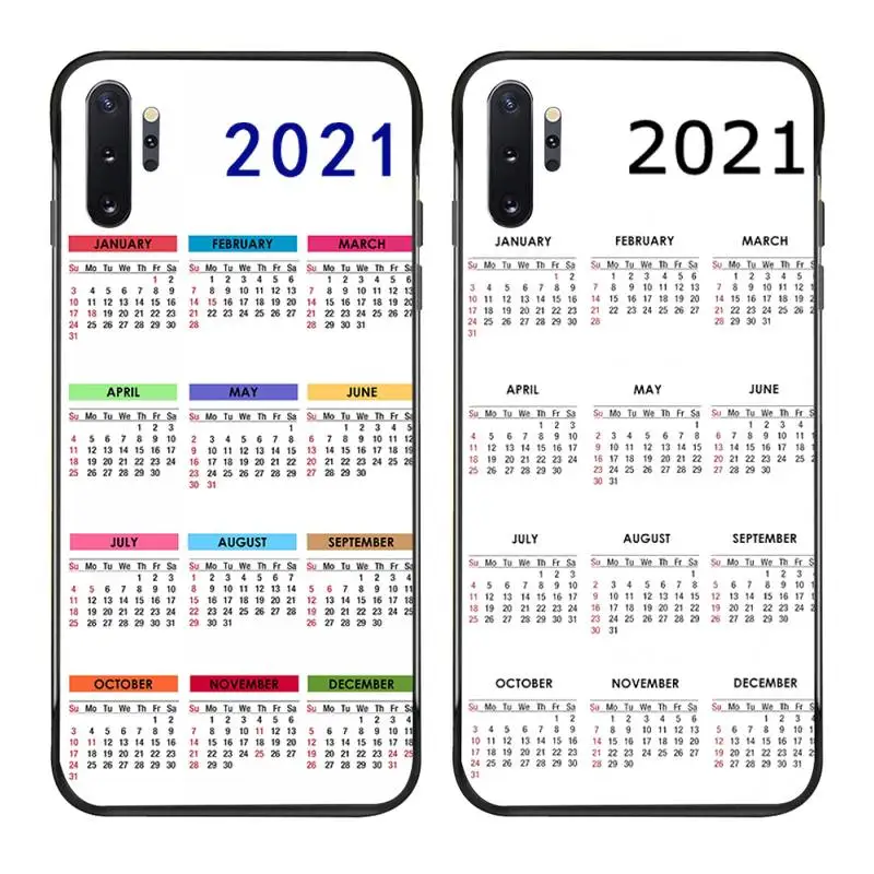 Модный чехол 2021 с календарем для телефона Samsung Galaxy Note20 ultra 7 8 9 10 Plus lite M21 M30S M51 M31 J8 2018