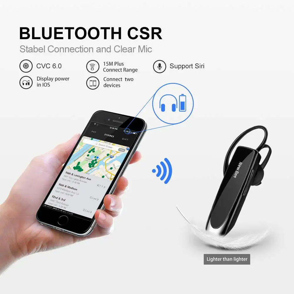Bluetooth гарнитура беспроводная гарнитура для iPhone Android samsung Ноутбук Грузовик Мотоцикл водитель черный пчела