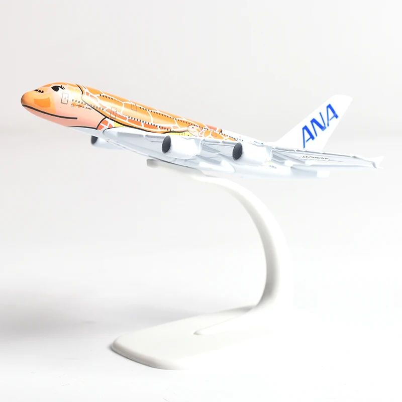 JASON TUTU 16CM ANA sea turtle painting Airbus A380 Airplane Model Aircraft Model Diecast Metal Planes Model All Nippon Airways 5