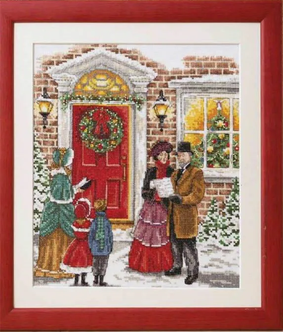 Carols At Christmas Snow Doorway Kit Punto Croce Di Alta Qualità Kit Da Cucito Non Stampato 14Ct Arte Ricamata Decorazioni Per La Casa Fatte A Mano