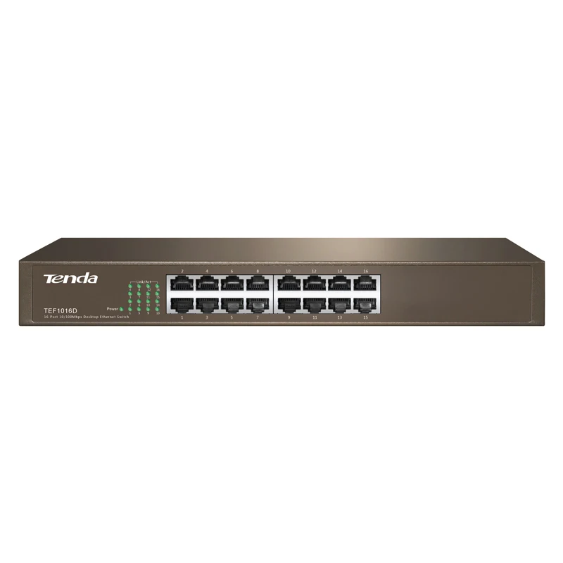 Tenda TEF1016D 16 port 10/100M 3,2 Гбит/с, Auto MDI/MDI-X, половина/полный DuplexFast энтернет сетевой коммутатор
