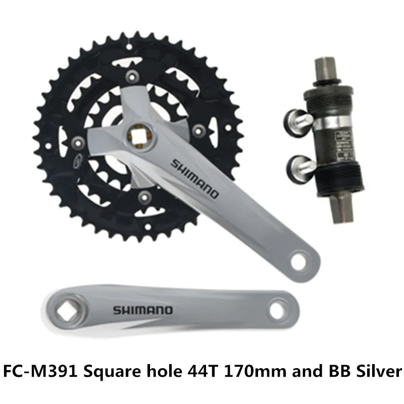 Shimano acera FC-M391/FC-M390 Звездочка горный велосипед 9/27 скоростная звездочка/квадратное отверстие 22-32-44T 170 мм - Цвет: Square and BB Silver