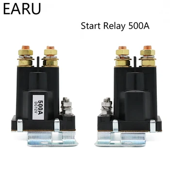 

Dual Battery Start Relay 4 Pin Large Current 500A 12V 24VDC Car Power Switch,Starting Relay,Auto Start Contactor Heavy Current