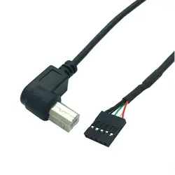 50 см 90 градусов под прямым углом типа B Печать USB штекер до 5 Pin Материнская плата Женский адаптер Dupont расширенный кабель