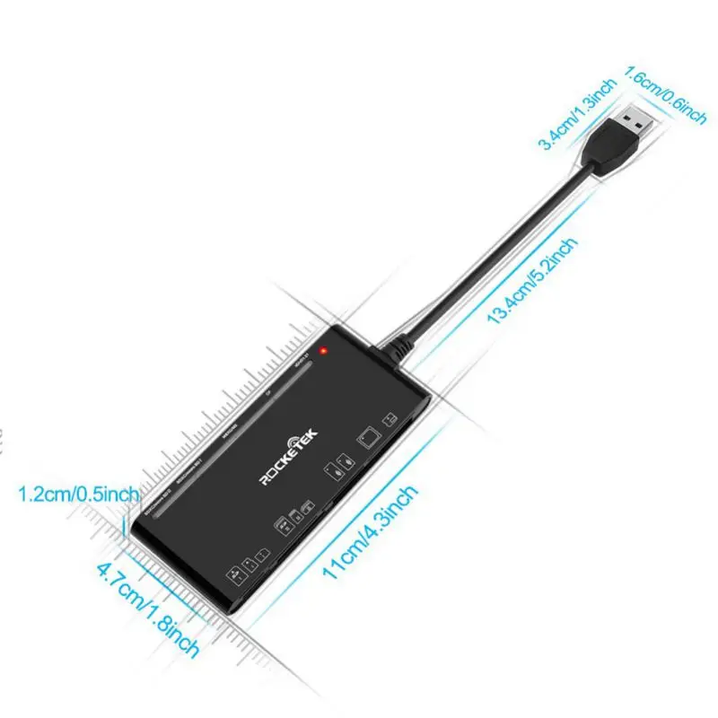 Micro Card MS Card With 13cm USB Cable Design 5 Cards Read USB 3.0 Memory Card Reader/Writer For CF Card XD Card SD Card