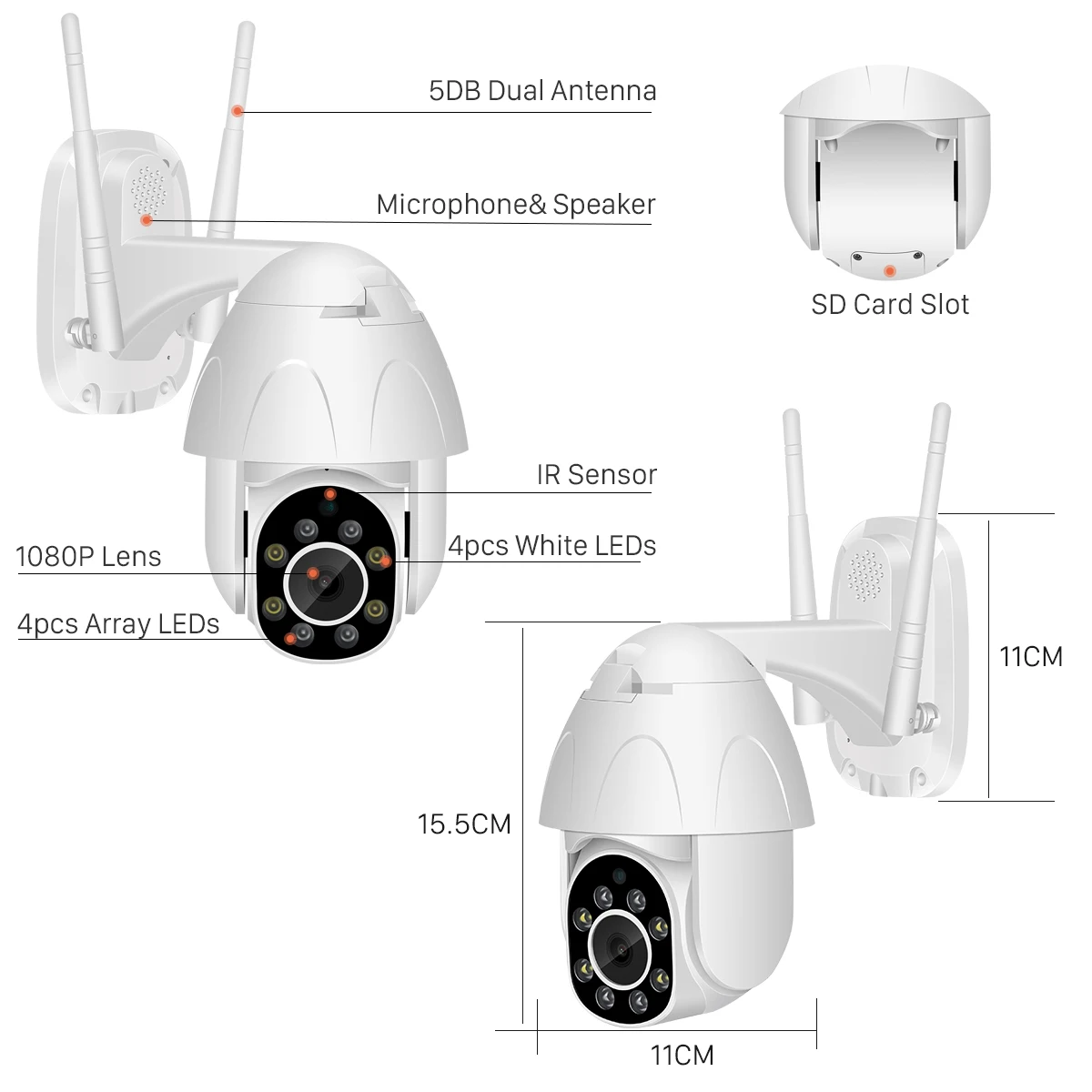 PTZ 1080P облачная Wifi уличная IP Tuya Google камера 4X цифровой зум купольная камера наблюдения поддержка Echo Show Google ChromeCast