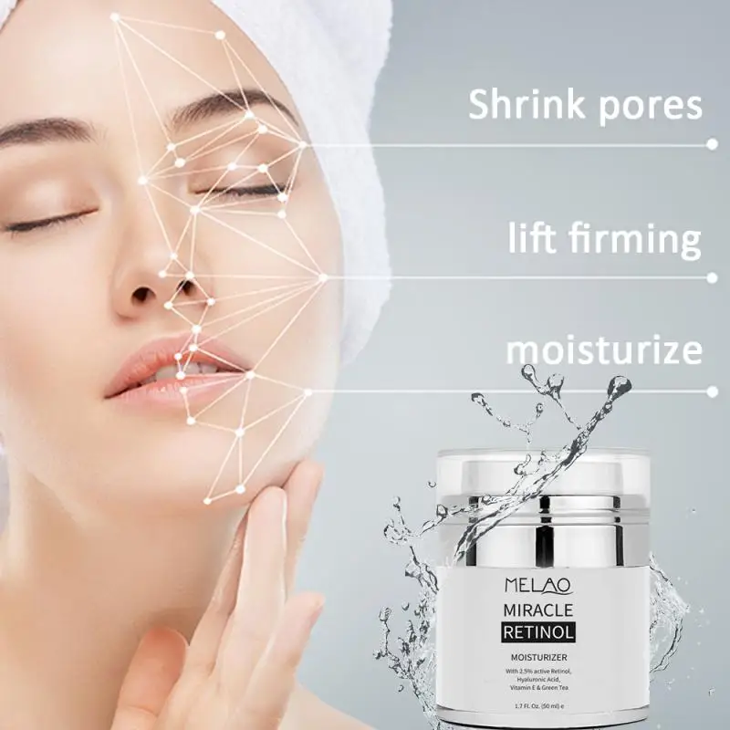 H763df369bc5a4097a8e6883f53c7f41bL MELAO 2.5% Retinol Moisturizer Cream Hyaluronic Acid Anti Aging Reduces Wrinkles Fine Lines Day And Night Retinol Cream 50ml
