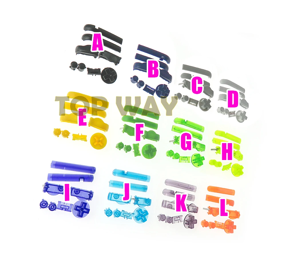 50 комплектов OEM D-Pads кнопки включения питания для Gameboy Advance A B L R кнопки рамка для GBA кнопки