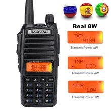 Высокая 8 Вт Двухдиапазонная рация Baofeng UV-82 FM трансивер 10 км портативный любительский радиопередатчик 128CH Ham Радио/UHF UV 82 двухстороннее радио