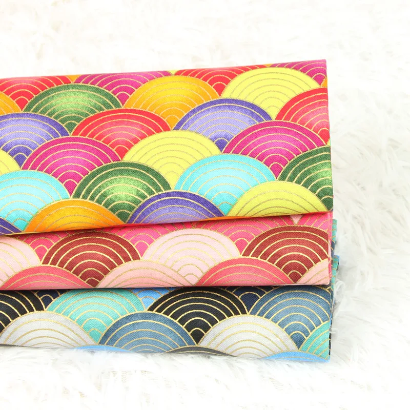 Половинная утолщенная хлопковая ткань с принтом в виде рыбьей чешуи ручной работы DIY рот золотой пакет мешок Ткань хлопок CR-33