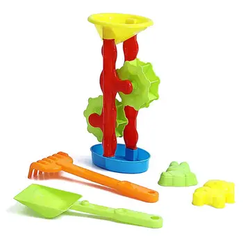 

5Pcs Kids Children Outdoor Beach Hourglass Rake Shovel Mold Pretend Play Toy Set Beach Summer Play Toys Kids Gift