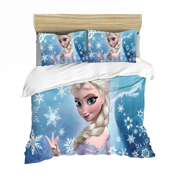 

Frozen Anna Elsa Bedding Set Queen King Size Bed Set Children Girl Duvet Cover Pillow Cases Comforter Bedding Sets Polyester
