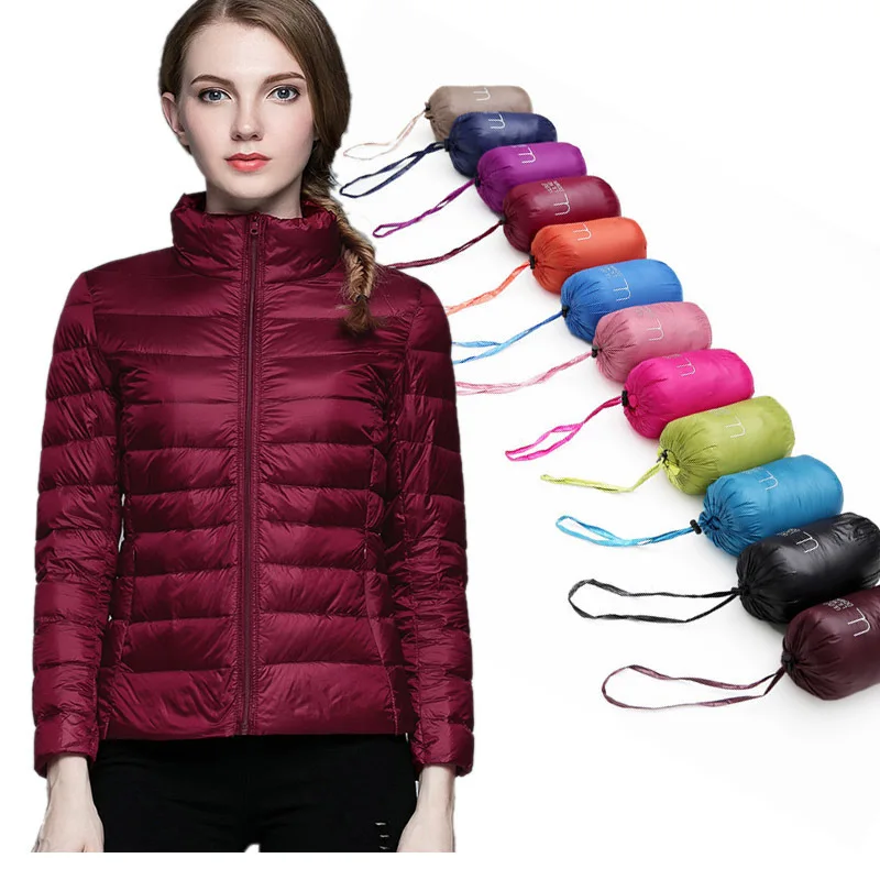 

Winter woman Stand Necklace 90% white duck dive jacket Slim Manga gown color candy fashion