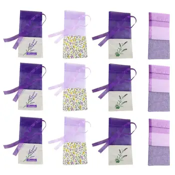 

24pcs Floral Printing Lavender Bags Empty Fragrance Pouch Sachets Bag for Relaxing Sleeping (6 of each)