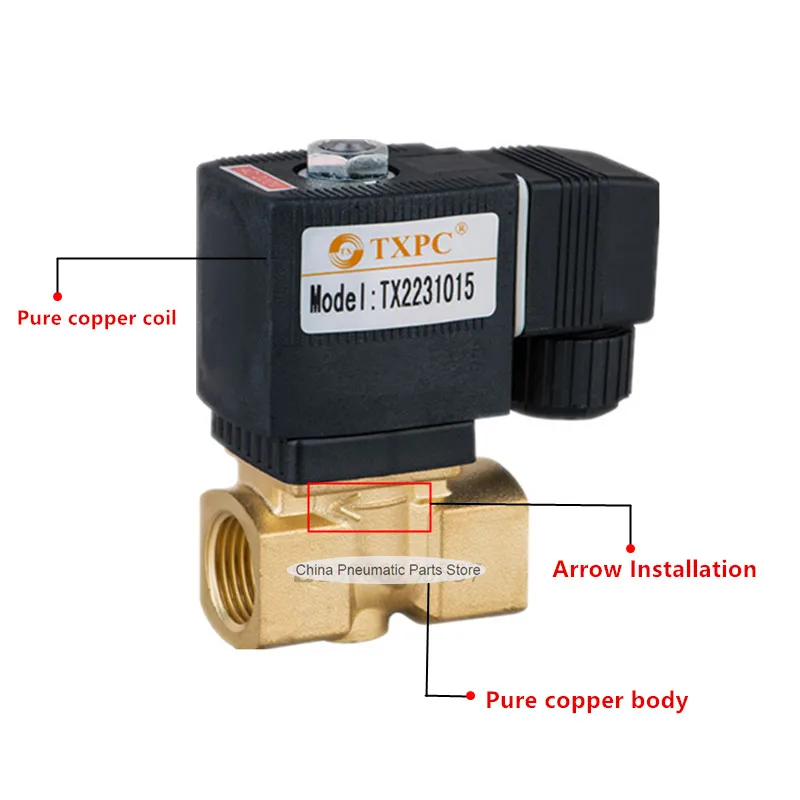 DN8 DN10 DN15 DN20 DN25 электромагнитный клапан 1/2 220V 24V Открытый водонепроницаемый и туманоустойчивый водяной клапан воздушный клапан 1/4 3/8 3/4 G1
