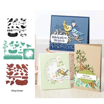 

JC Birds Tree Branches Metal Cutting Dies and Stamps for Scrapbooking Craft Stencil Handmade Tool Card Make Sheet Mould Die Cut