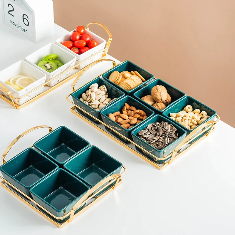 Light Luxury Creative Ceramics Dried Fruit Candy Plate Serveware Snack Tray,Serveware Serving Tapas Dishes Nuts Olives