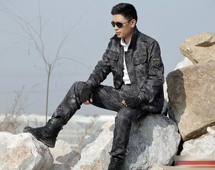 Military Uniform Black Hawk Python Uniforme Military Tactical Combat Jacket Cargo Pants Suit CS Fardas Militar Army Clothing Men