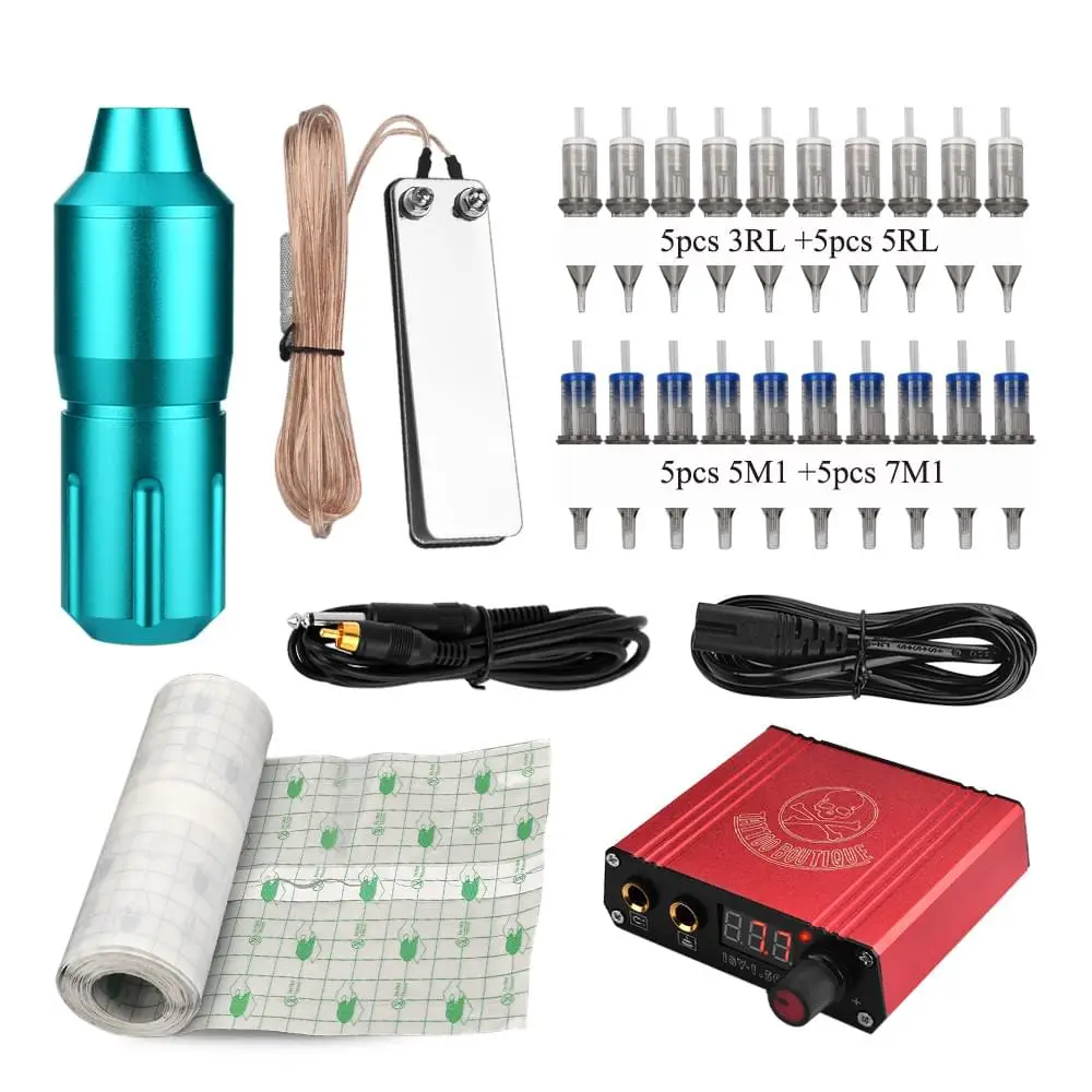 

Tattoo Pen kit Machine Alloy Maquina De Tatuar Rotary Power Supply Profesional Gun Para Shader And Liner with RCA