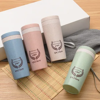 

Wheat Cup Straw Fiber Cup Portable Tumbler Double-Layer Wheat Fragrance Cup Creative Gift Cup Customized
