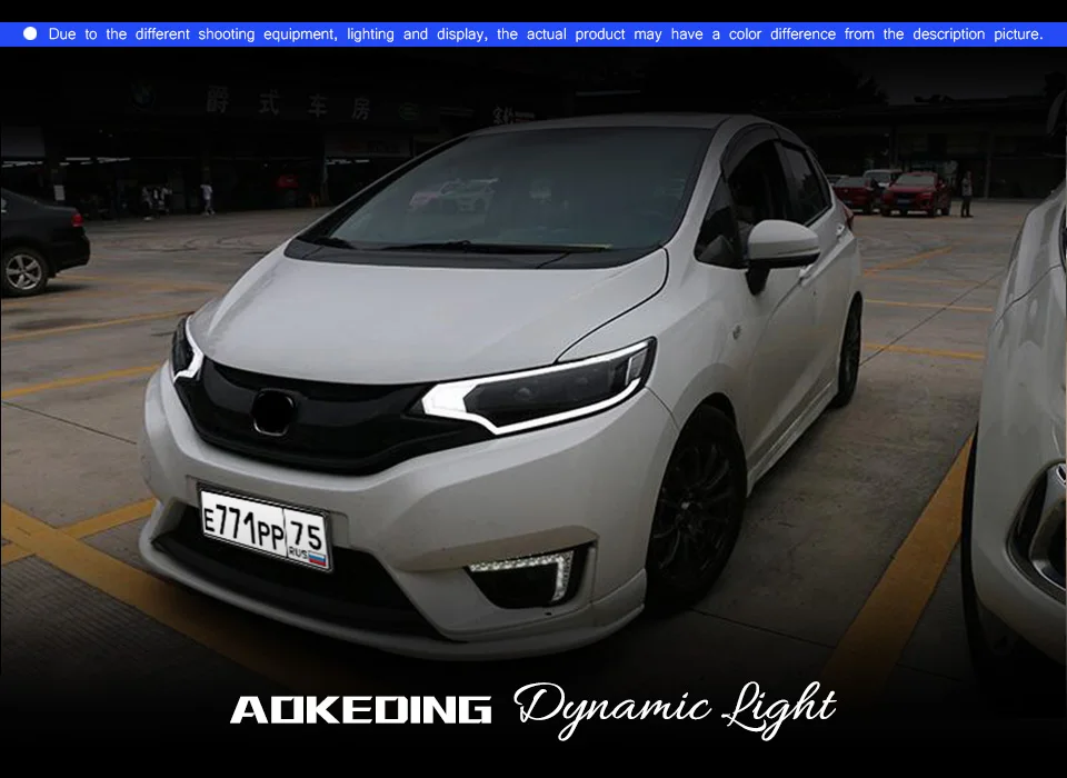 AKD тюнинг автомобильные фары для Honda FIT JAZZ GK5- светодиодные фары DRL ходовые огни Биксеноновые Противотуманные фары ангельские глаза