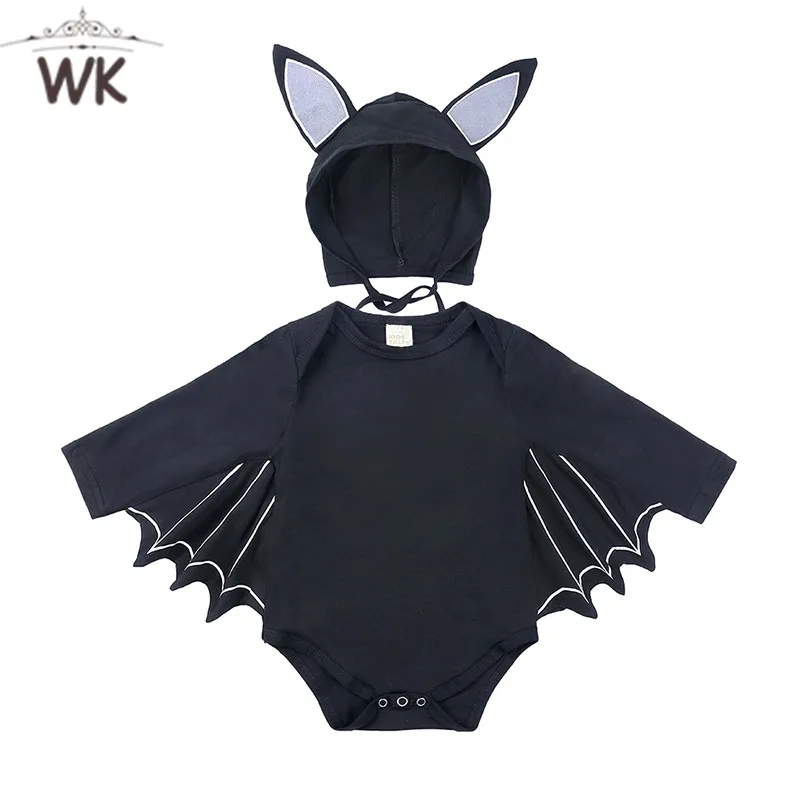 Infant baby Girls Boys halloween 3D hat + rompers bat 3 colors Romper costume Toddler Rompers Jumpsuit Outfits Jq-449 | Детская одежда