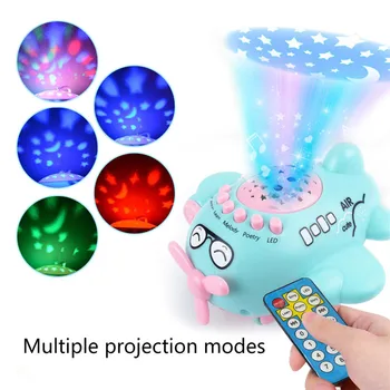 

Baby Education Starry Sky Projection Story Machine toys Small Aircraft Music Toy Projection light luminous toys