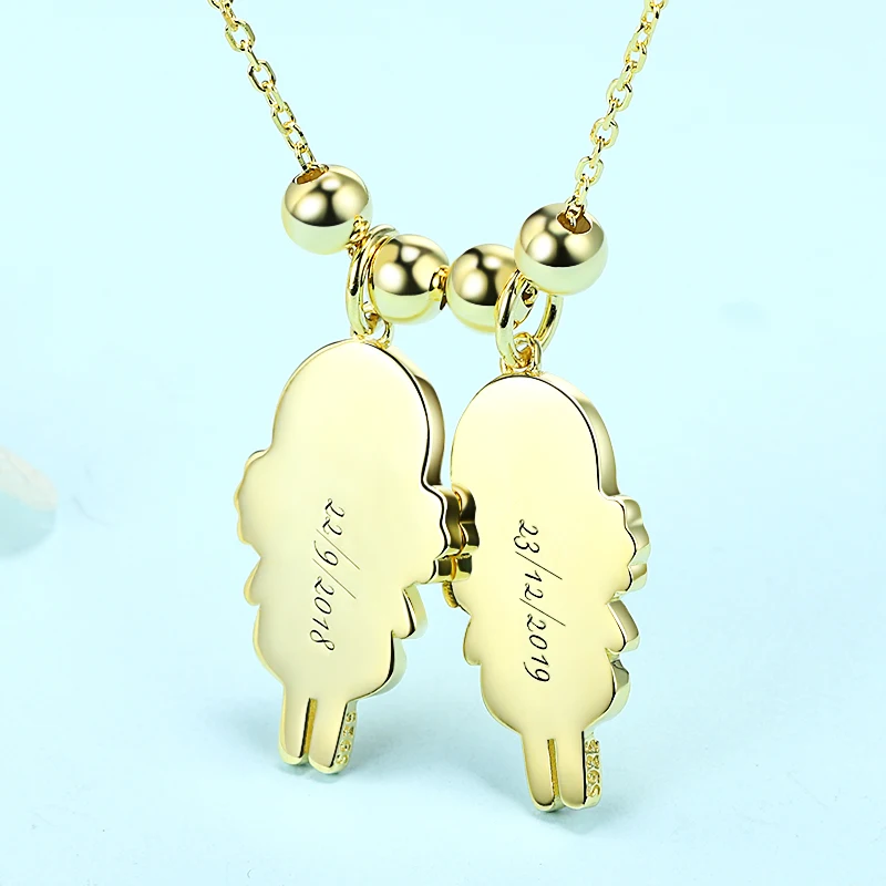 Xiaojing 925 Sterling Silver Custom Engraved Kids Letter Necklaces Children Necklace&pendant Women Jewelry Gift for Mother 2019
