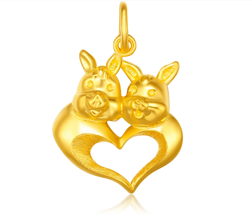 

PURE 3D 24K YELLOW GOLD RABBIT PENDANT LADY'S PENDANT 3.66G