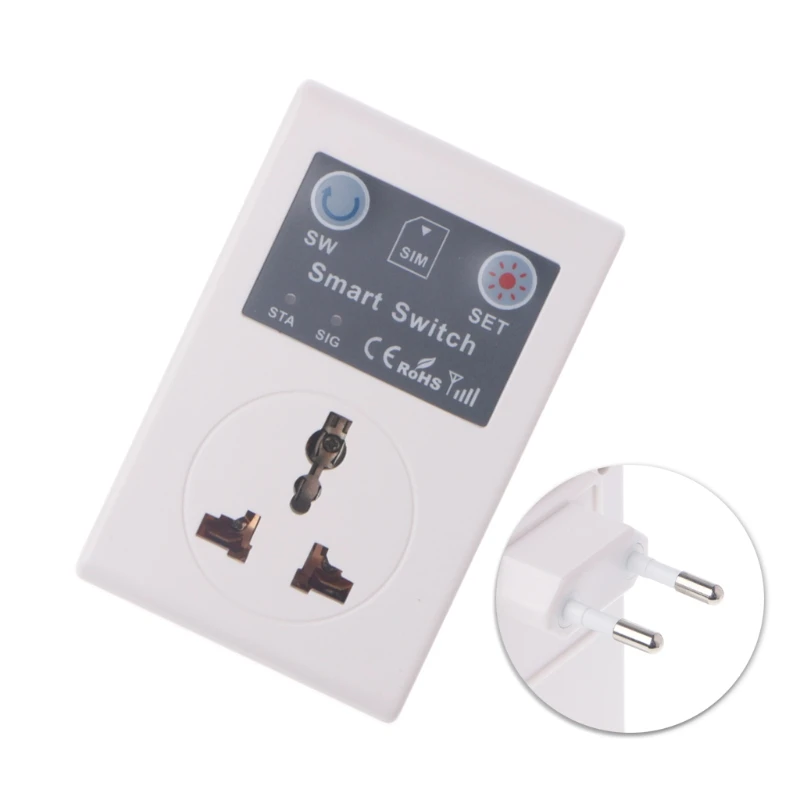 EU/UK 220V Phone RC Remote Wireless Control Smart Switch GSM Socket Power Plug for Home Household Appliance