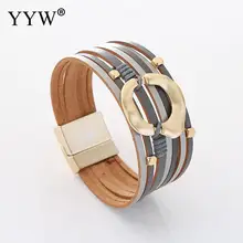 Женские браслеты, 4 цвета, черный, серый, хаки, белый, из искусственной кожи, браслеты