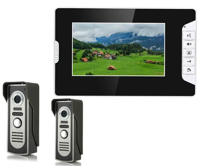 C KIT 7 дюймов TFT 2 монитора видео-телефон двери дверной звонок Домофон комплект 1-Камера 2-монитор Ночное видение с IR-CUT HD 700TVL Камера - Цвет: C KIT